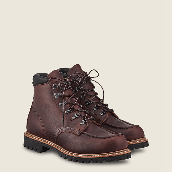 Bottes Red Wing Heritage - Sawmill - 6-Inch Oil-Slick Cuir Steel Toe - Marron Foncé - Homme 821RJNAH